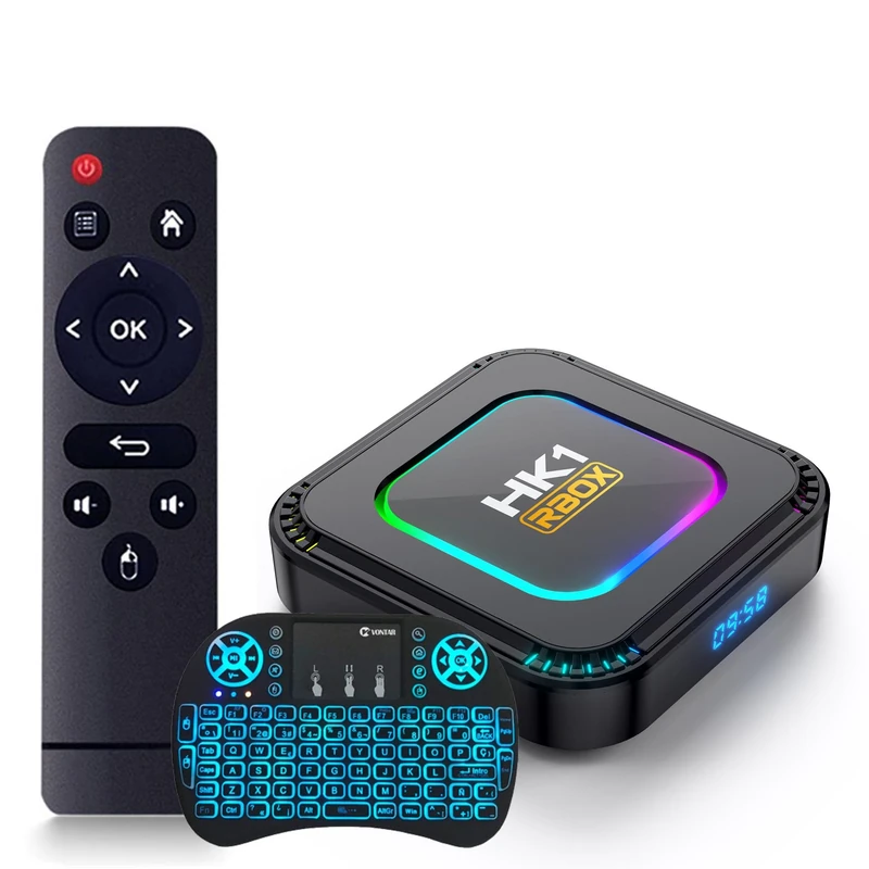 CHROX Android 13.0 TV Box,HK1 RBOX K8［4GB+128GB］RK3528 Quad Core CPU Smart TV Box Android Media Player Support USB 3.0/ 3D/ 4K/8K H.265/2.4G/5G Wifi with Wireless Mini Keyboard,4GB+128GB