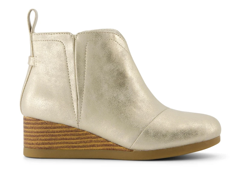 TOMS Clare Ankle Boot, Blush Crackle Foil, 4 UK