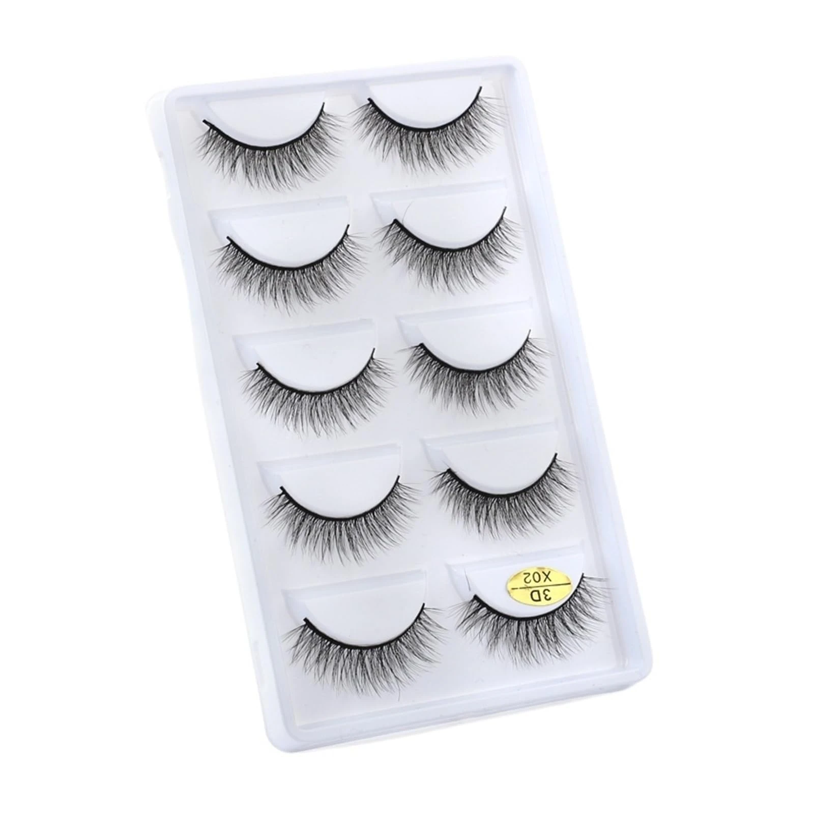 UAMOU Mink Eyelashes 10/50/100 Boxes Fluffy 3D Mink Lashes Makeup Natural Long Volume False Eyelashes Bulk Faux Cils Custom Cheerfully (Color : 5 Pairs X02, Size : 100 Boxes)