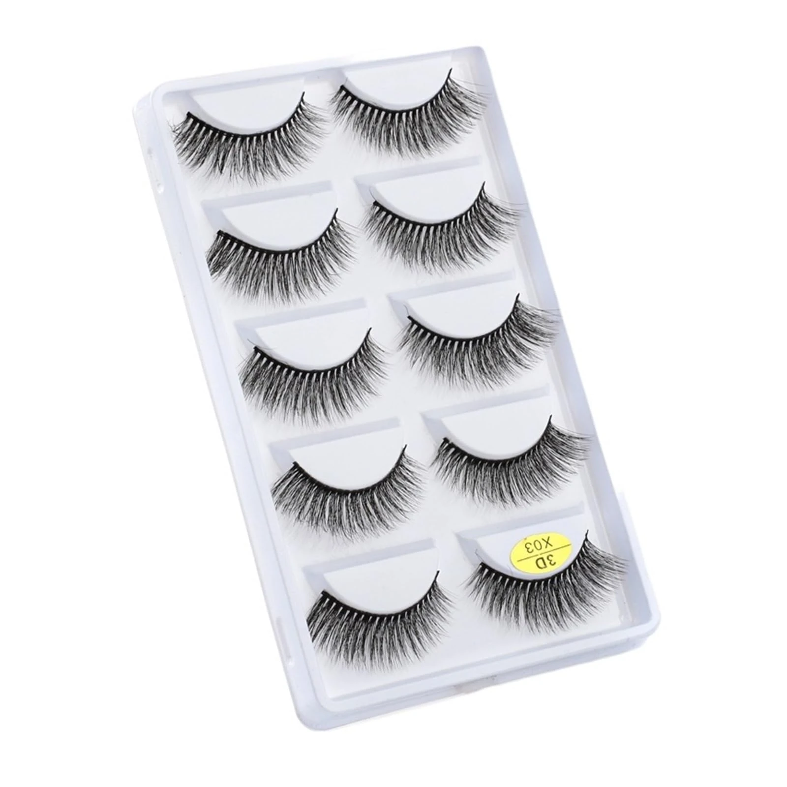 UAMOU Mink Eyelashes 10/50/100 Boxes Fluffy 3D Mink Lashes Makeup Natural Long Volume False Eyelashes Bulk Faux Cils Custom Cheerfully (Color : 5 Pairs X03, Size : 100 Boxes)