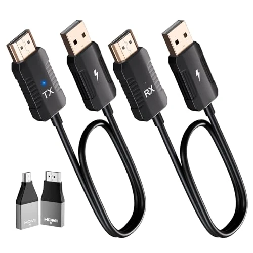 Anytrox Wireless HDMI Transmitter and Receiver, 1080P Wireless HDMI Extender Support 2.4/5GHz Wireless Mirror Screen Streaming for TV Streaming, Meeting Streaming, 50M/ 165FT Streaming Video Receiver