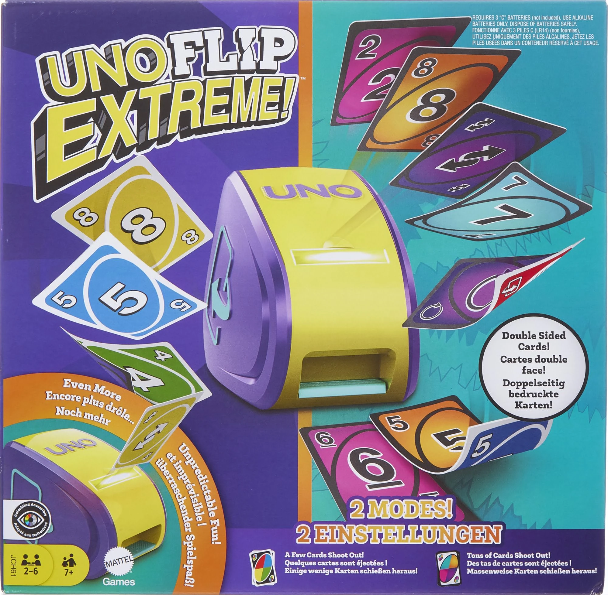 UNO Flip Extreme Card Game for Kids, Adults & Family - Combines UNO Flip & Extreme in One Game! - JCH61