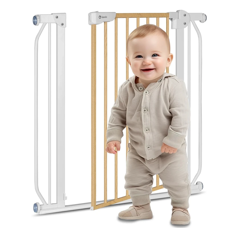 LIONELO Truus SLIM Safety Gate Two-Way opening Adjustable width 75-105cm drill-free installation with pressure fixing Anti-Trip low threshold Self-locking, Secure Your Toddler's Wanderings - Image 1
