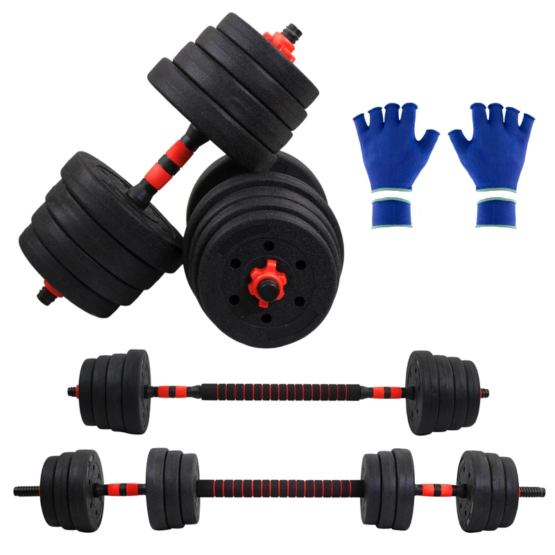 Mobiclinic®, Adjustable Dumbbells 20-30 kg, 2 in 1, Weight Set, Dumbbells, Connecting Bar, Portable, Non-Slip Grip, Maxifit, Home Gym, Fitness