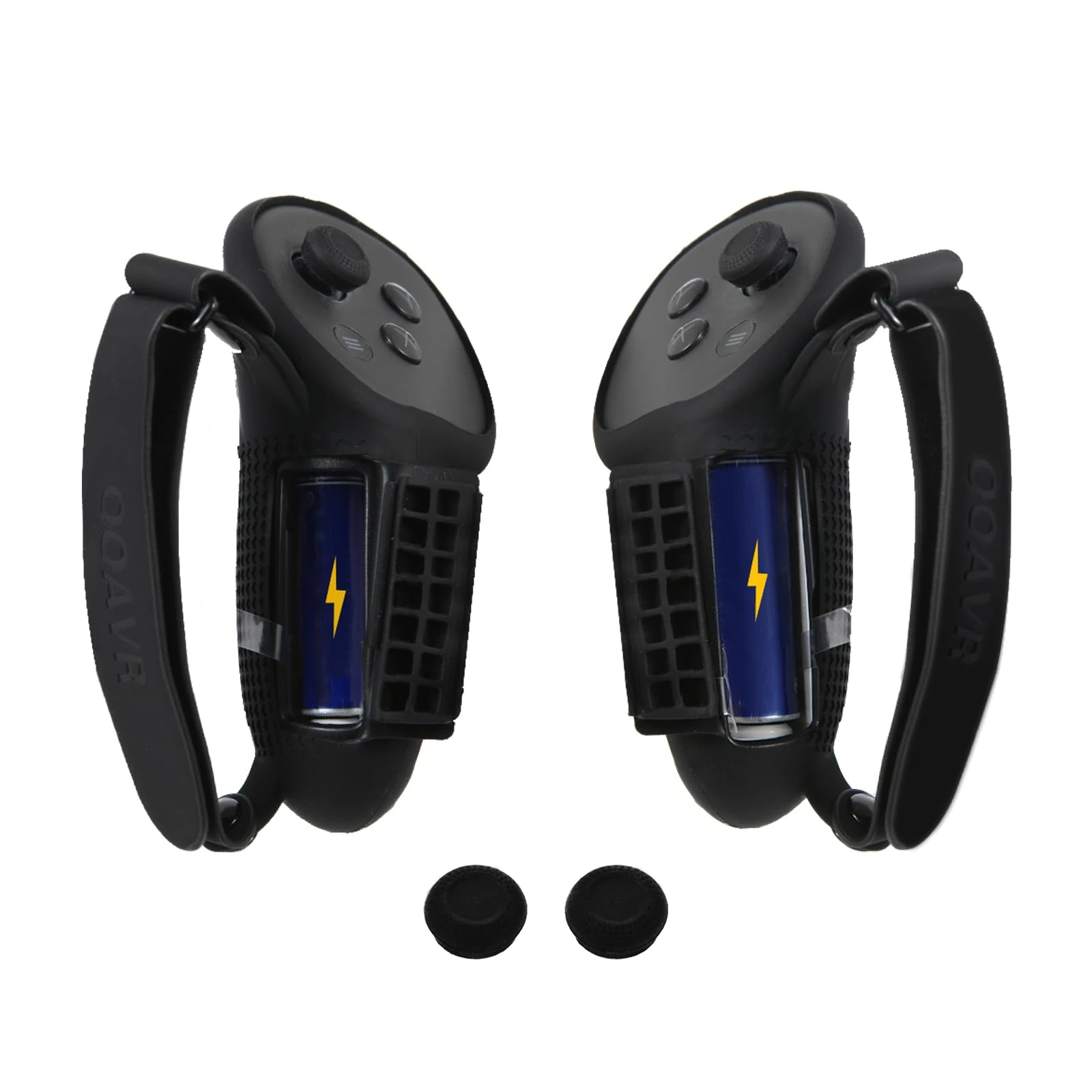 VR Silicone Protective Grip Cover for Meta Quest 3S/Quest 3 Controller Grips,Drop and Slip Resistant, with Adjustable Knuckle Strap and Joystick Cap Covers(Black)