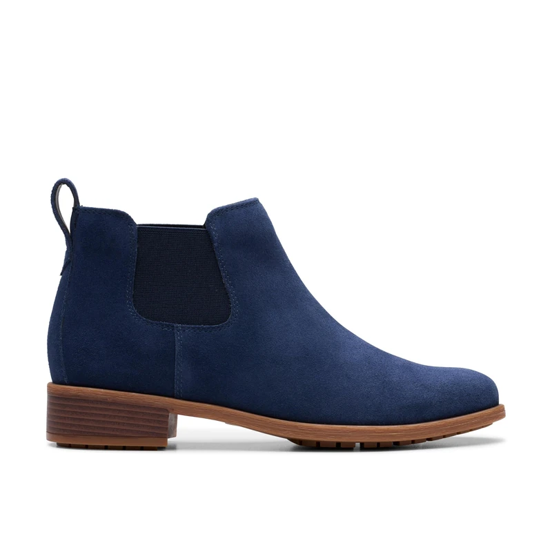 Clarks Women's Havisham Top Chelsea Boot, Navy Suede, 3 UK