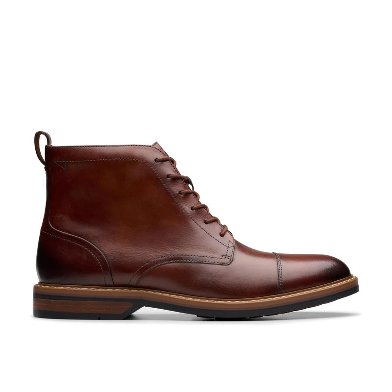 Clarks Aldwin Cap Mens Mid Tan Lea, 8