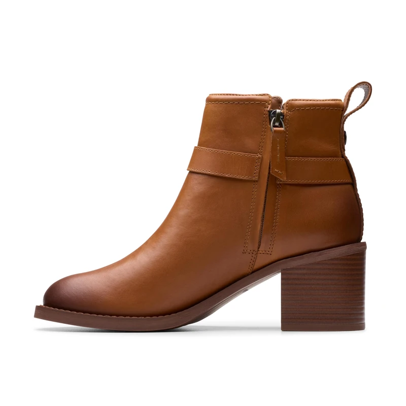 Clarks Chamberly Trim Womens Mid Tan Lea, 6