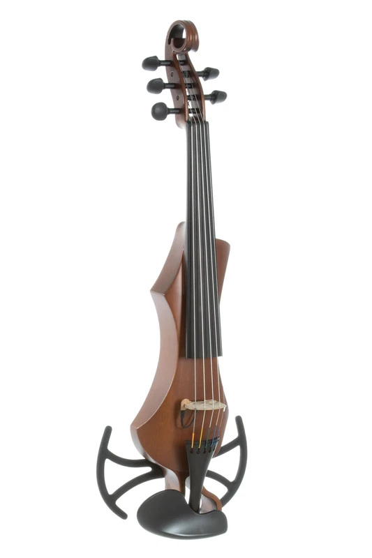 GEWA electric violin, electronic violin, Novita 3.0 gold-brown with adapter for shoulder rests, 5-string