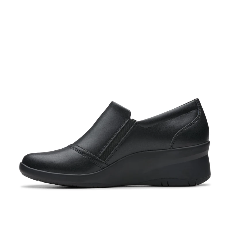 Clarks Suttyn Zip Womens Black Leather, 5