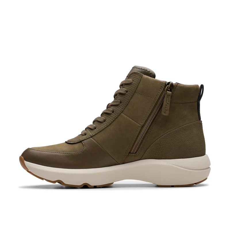 Clarks Women's Tivoli Lane Fashion Boot, Dark Olive Combi, 7 UK