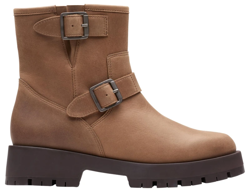 Clarks Ledwick Haley Womens Dark Sand Oily, 6.5