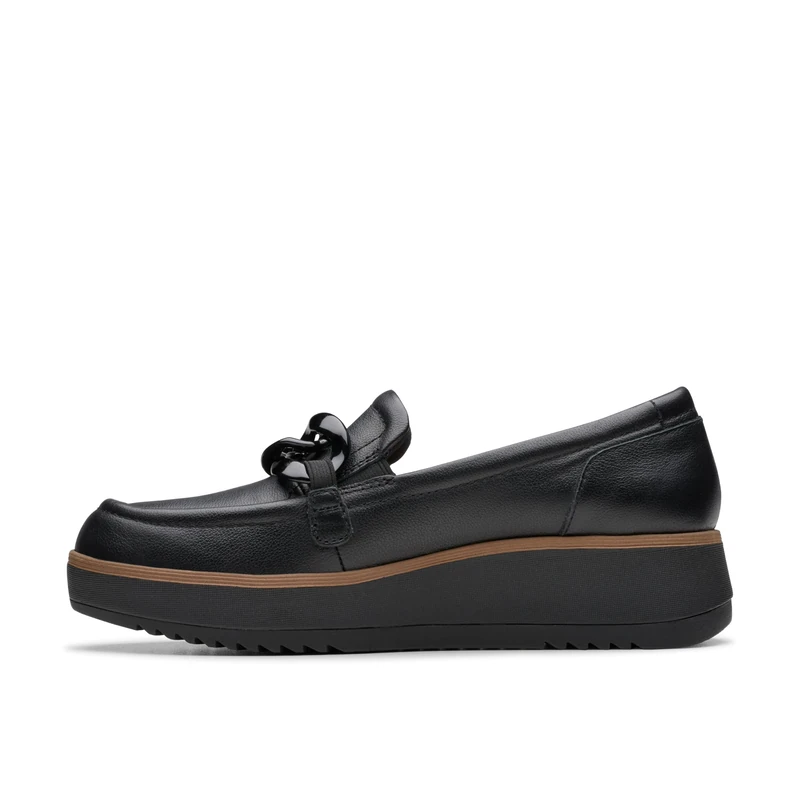 Clarks Zylah May Womens Black Leather, 7.5 - Image 1