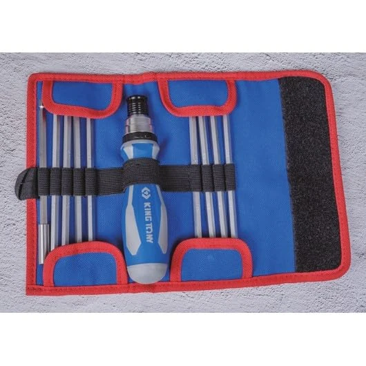 King Tony P32526MRN Estuche De Destornilladores Con Cuchillas Reversibles for DIYers & Professionals, Made for Repair, Installation and Workshop tasks, 16 Pieces