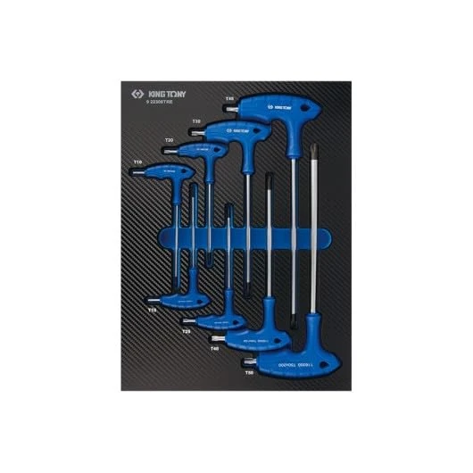 King Tony 922308TRE Module Espuma + Pp Wrenchs En L Torx T10-t50 for DIYers & Professionals, Designed for Repair and Installation tasks, 8 Pieces - Image 1