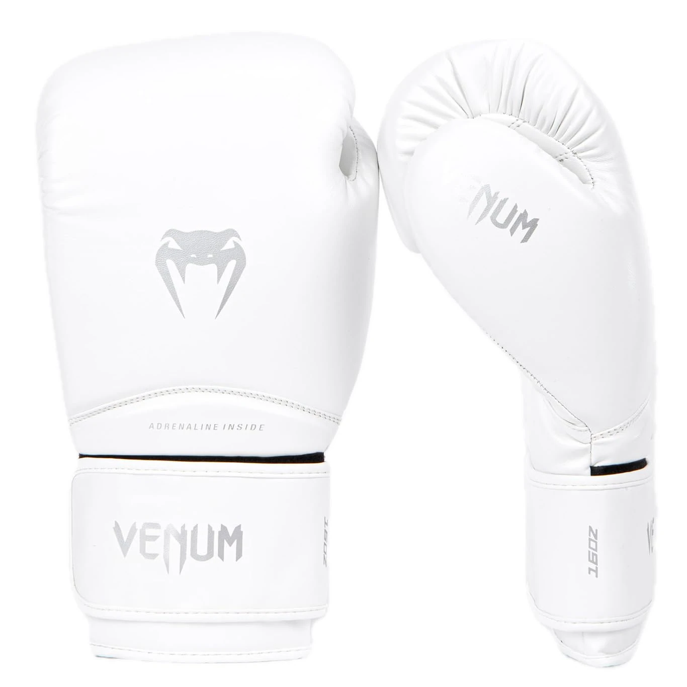 Venum, Contender 1.5 Boxing Gloves, Unisex Adult, 16 Oz, White/Silver