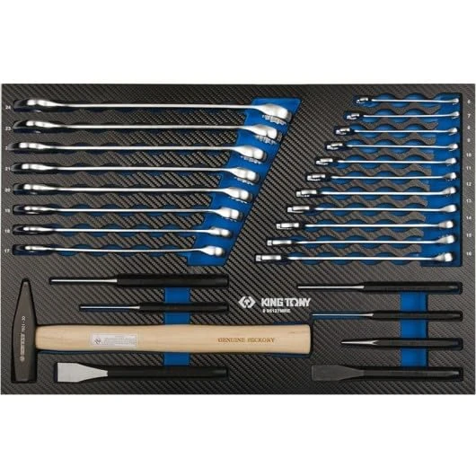 King Tony 995127MRE1 Module Espuma + Pp Herramientas De Golpe + Wrenchs Combinadas for DIYers & Professionals, Made for Repair and Installation tasks, 27 Pieces