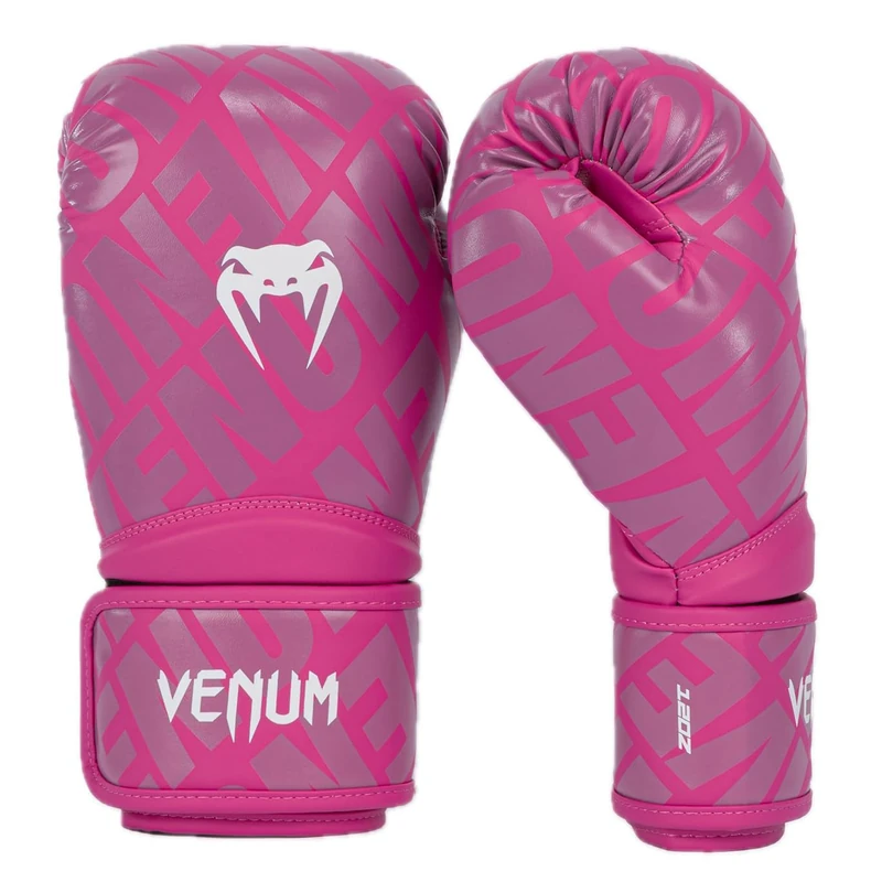 Venum, Contender 1.5 XT Boxing Gloves, Unisex Adult, 16 Oz, White/Pink