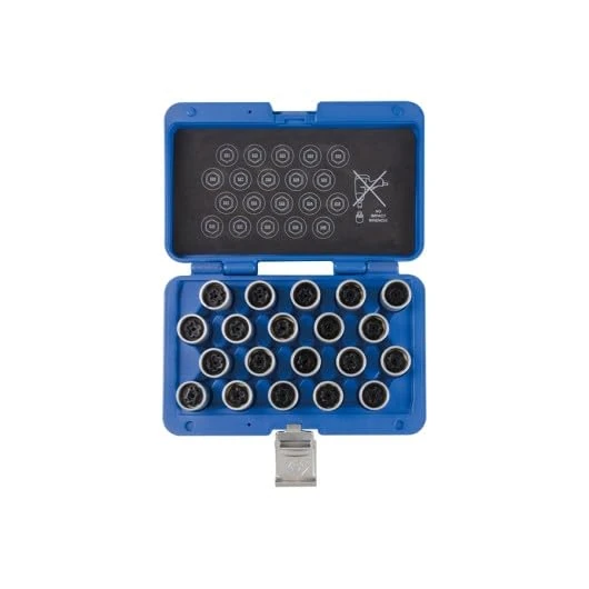 King Tony 9BW0120 Set De Sockets para Tornillos Antirrobo Vw for DIYers & Professionals, Made for Repair and Installation tasks, 20 Pieces