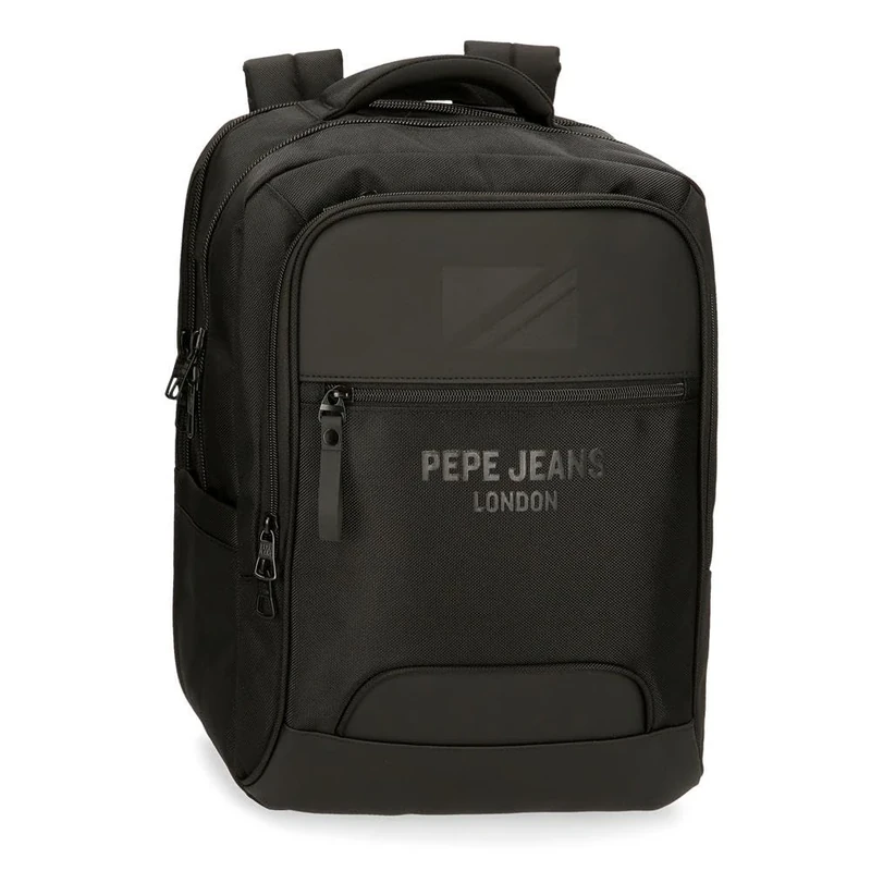 Pepe Jeans Bromley Laptop Backpack Black 31x44x15cm Polyester 20.46L, Black/White, One Size, Laptop Backpack