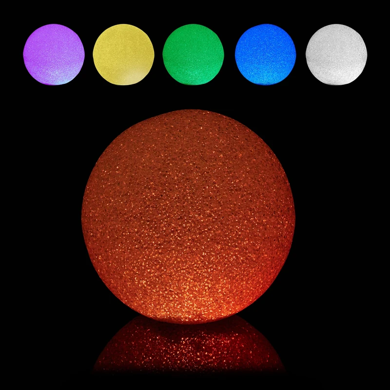 Relaxdays LED Light, Ø 20 cm, Change, Battery Operated, Indoor, Colourful Ball Lamps, Decoration, White, Foam, 20 x 20 x 20 cm