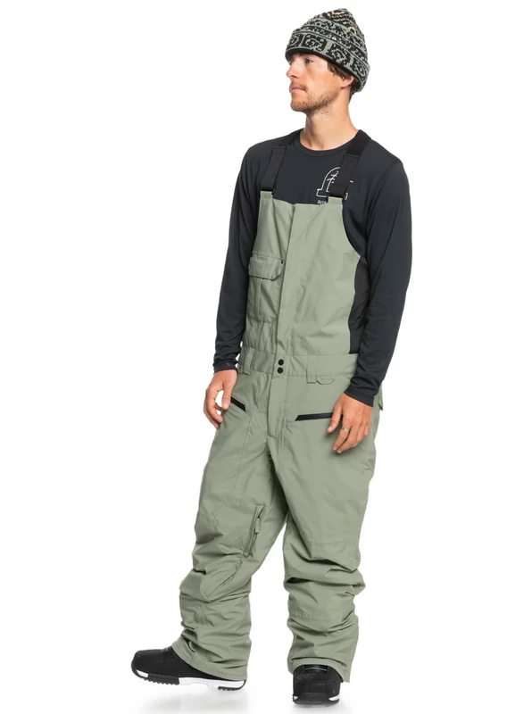 Quiksilver Snow Pants Utility BIB Men Green XS