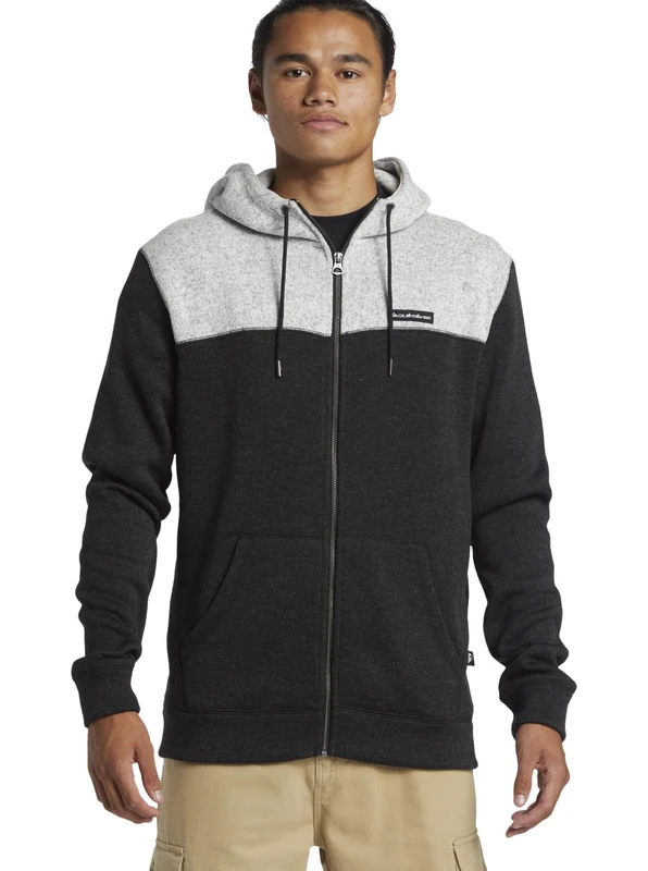 Quiksilver Fleece with zipper KELLER BLOCK ZIP Men Black S