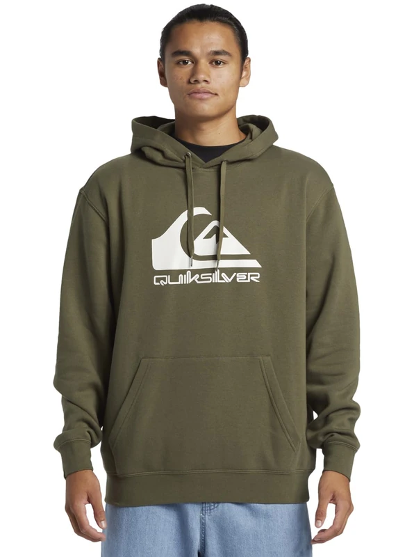 Quiksilver Pullover Hoodie BIG LOGO HOODIE Men Brown XS