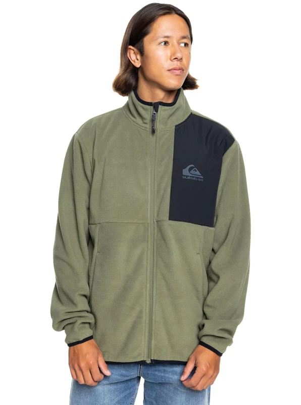 Quiksilver Fleece with zipper SPECIAL SESSION Men Green L - Image 1