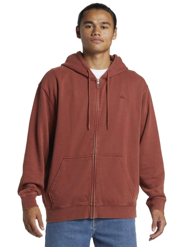 Quiksilver Zip-Up Hoodie SALT WATER ZIP HOODIE Men Brown XS