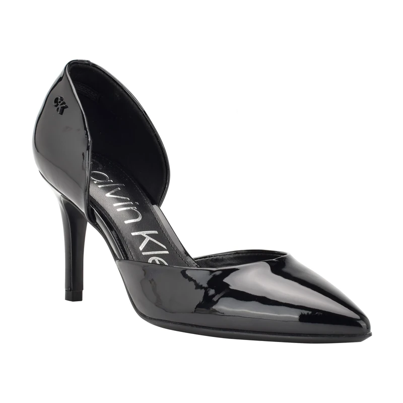 Calvin Klein Women's Gloria Pump, Black Patent 002, 4 UK