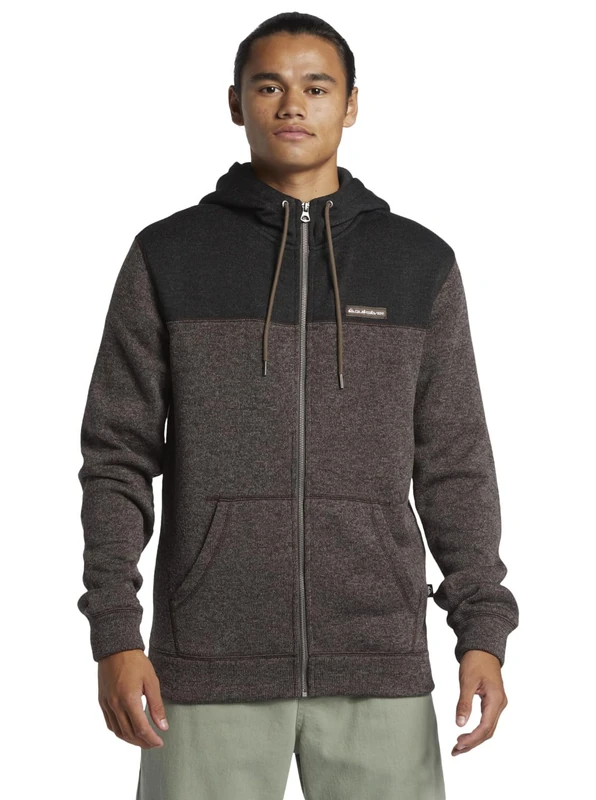 Quiksilver Fleece with zipper KELLER BLOCK ZIP Men Brown XS