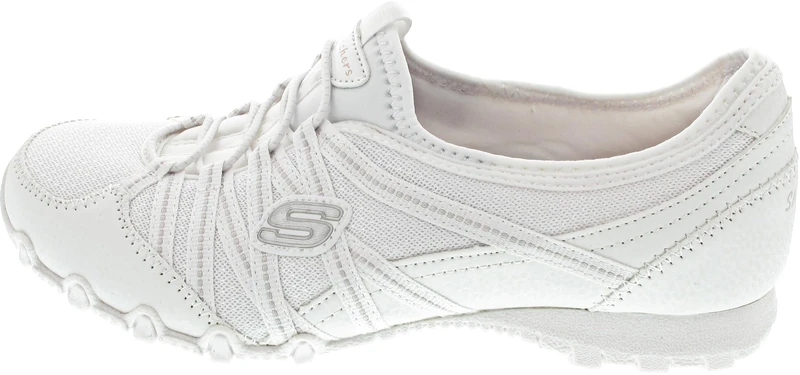Skechers Women's Bikers Lite Relive Trainers, White, 5 UK