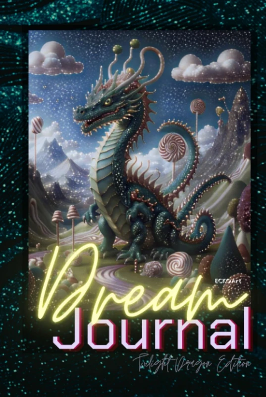 Twilight Dragon Dream Journal Hard Cover By ECKOArt of Jerome, Arizona: Magickal gum drops and twinkling stars book on Premium paper with 150 color ... just for you to draw your ideas if you like!