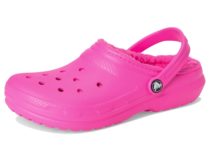 Crocs Kids Clogs, Classic Lined Clog K, Pink Crush/Multi,6 UK