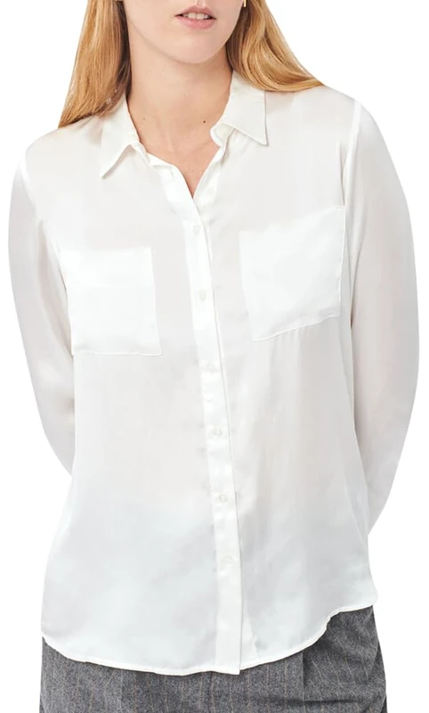 Caroll Silk Shirt Beige - Image 1