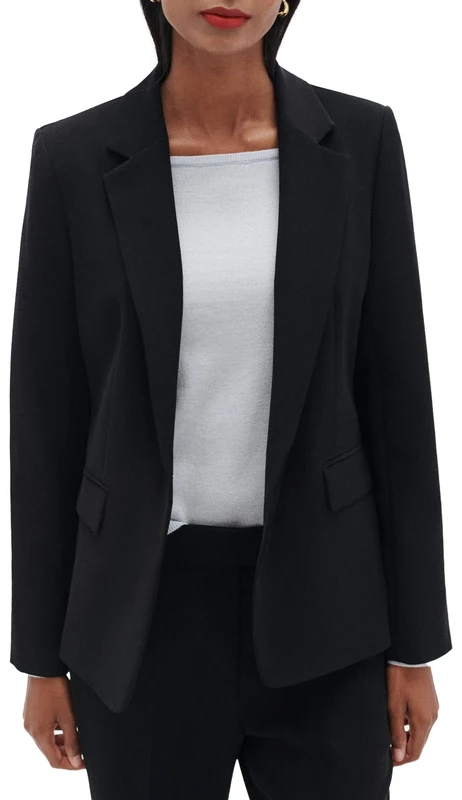 Caroll Tailored Suit Jacket, Black, UK 14