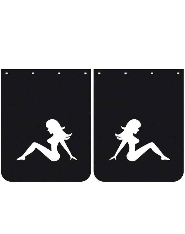 2Pcs 5mm Single Lady 24"x30" Semi Truck Mud Flaps