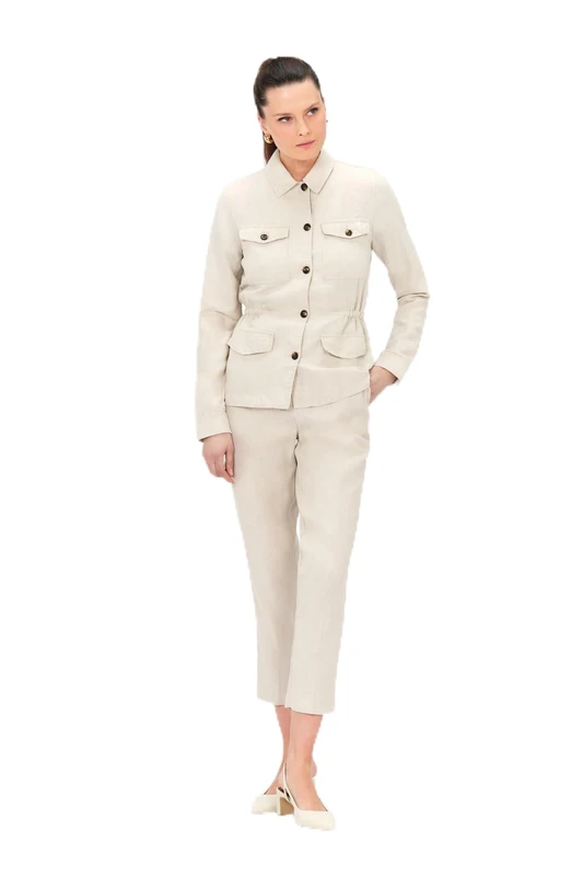 Caroll Saharan Jacket In Linen And Cotton