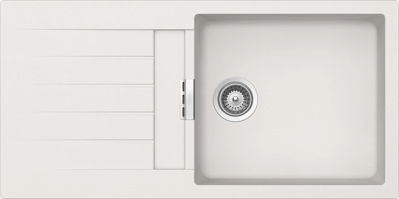 SCHOCK | Primus 1 Large Bowl Kitchen Sink with Drip Tray, Reversible Bath, Cristalite® Material, New Alumina, 1000 x 500 mm