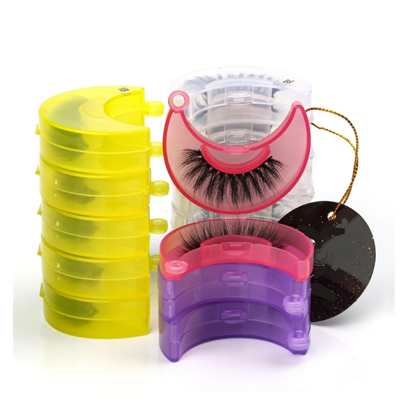 UAMOU Eyelashes Faux Mink Lashes Reusable False Eyelashes Natural Fluffy Makeup Tools Extension Fake Lashes maquiagem Cheerfully (Color : Mixed color, Size : MIX 200 PCS)