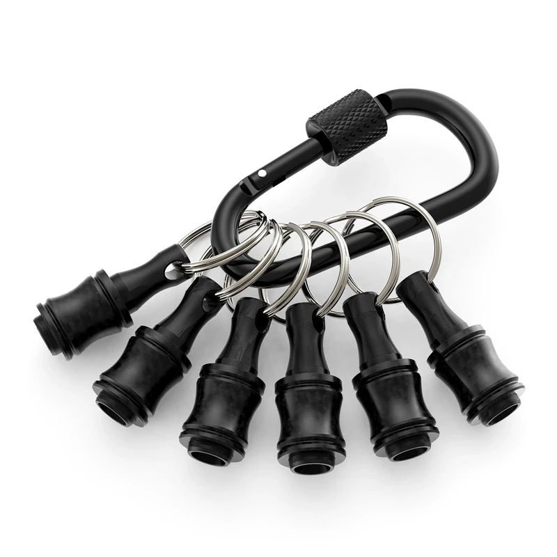 Valkynos 6 Pcs Drill Bit Holder Mens Gifts, 1/4 Bit Holder Key Chain, Impact Bit Holder, Quick Release Bit Organizer Cool Gadgets for Nut Driver Screwdriver&Drill Bits w/Key Chain Carabiner