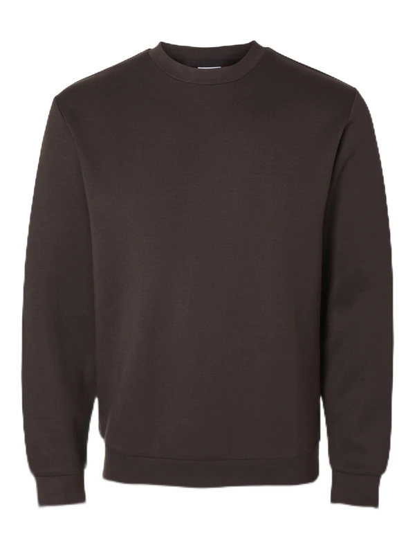 Selected Homme Men's Slhemanuel Soft Crew Neck Noos Sweatshirt, Chocolate Torte, M EU, chocolate cake, M - Image 1