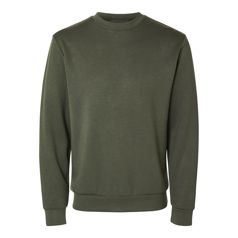 SELECTED HOMME Male Sweatshirt Long Sleeve, Forest Night, S