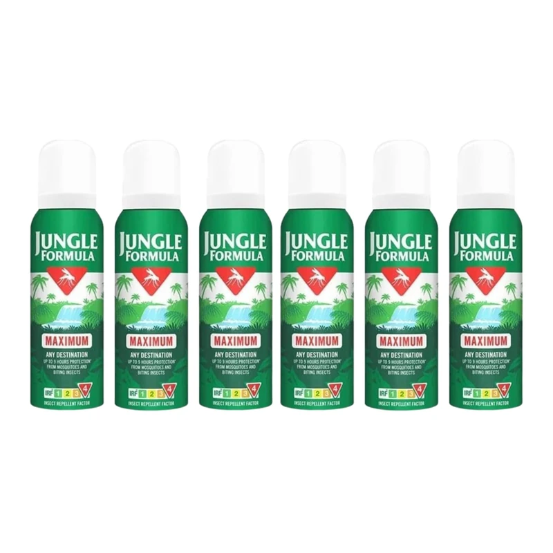 Jungle Formula Maximum Spray Powerful Insect Repellent Long Lasting Protection Deet Based Formula Suitable for Various Environment Dermatologically Tested (Pack of 6)