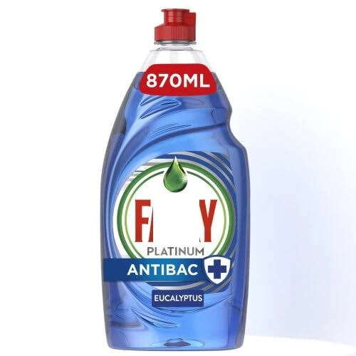 PLATIUM Washing Up Liquid Antibacterial EUCALYPTUS Dishes Grease Cleaner 869ml +/-1ml