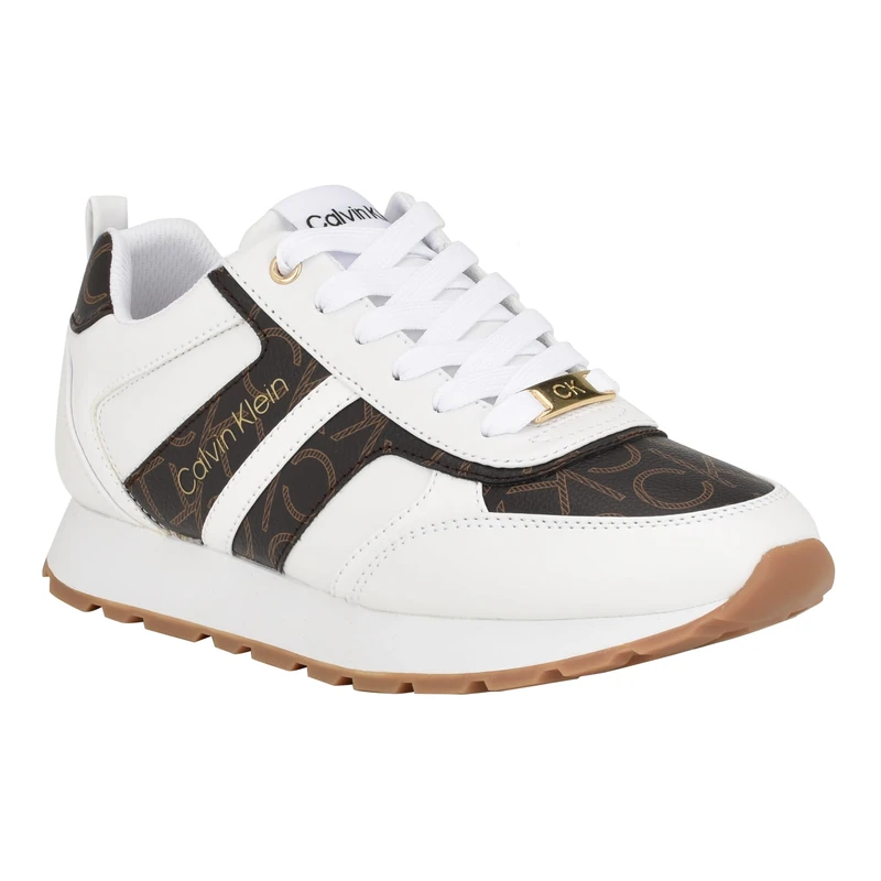 Calvin Klein Women's Carlla Sneaker, Brown Multi 200, 3.5 UK