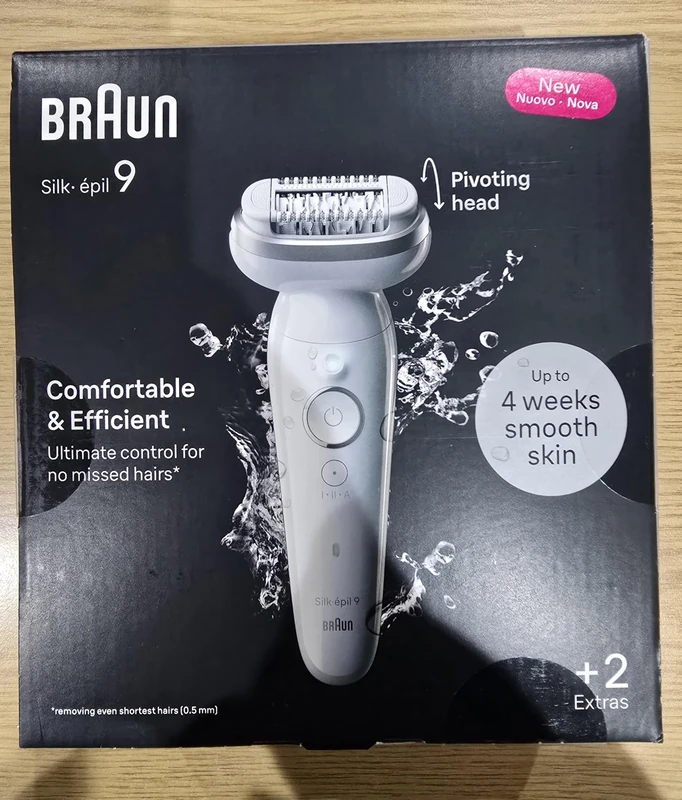 Braun Silk-épil 9 Women's Epilator/Hair Remover for Long-Lasting Hair Removal, 9-011, White/Silver