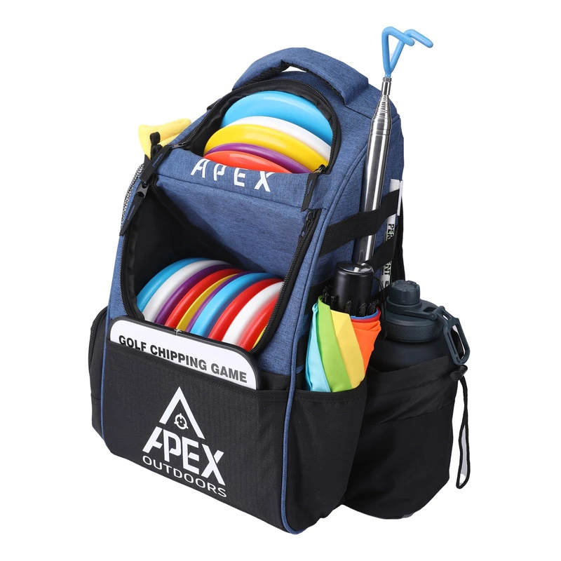 Apex Outdoors Disc Golf Bag, Disc Golf Backpack with 21+ Disc Capacity, Durable & Lightweight Frisbee Golf Bags with Multiple Storage Pockets, DGB-122610