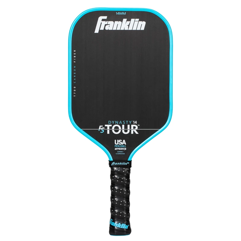 Franklin Sport Pro Pickleball Paddles - FS Tour Series Carbon Fiber Pickleball Paddles - Official USA Pickleball (USAPA) Approved Paddles - Dynasty Pro Player Paddle - 14mm Polymer Core - Blue - Image 1